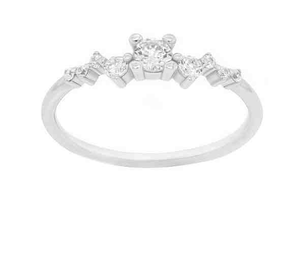 Brilio Silver Něžný stříbrný prsten se zirkony SR038W 58 mm + 2 měsíce na vrácení zboží