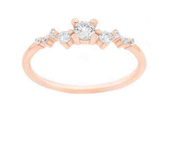 Brilio Silver Něžný bronzový prsten se zirkony SR038R 58 mm + 2 měsíce na vrácení zboží