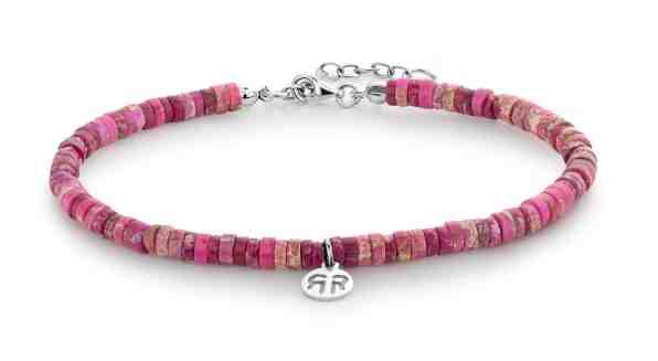 Rebel&Rose Růžový korálkový náramek na nohu Anklet Slices Hot Pink RR-AK008-S 22,5 - 24,5 cm - S + 2 měsíce na vrácení zboží