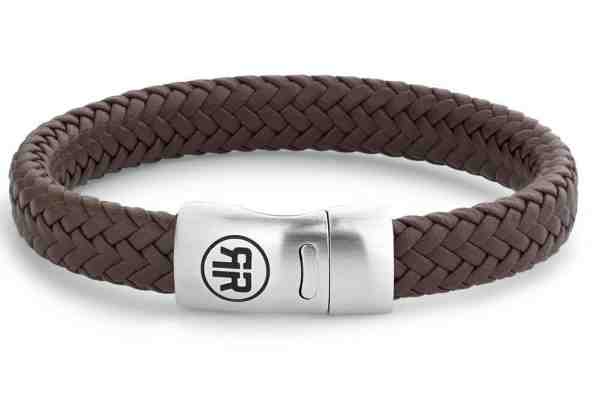 Rebel&Rose Hnědý kožený náramek Herringbone Brown Matt RR-M0005-S 16,5 cm - S + 2 měsíce na vrácení zboží