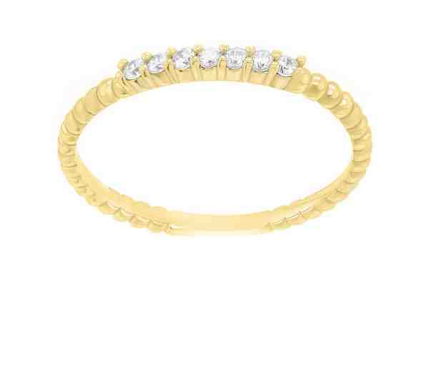 Brilio Silver Půvabný pozlacený prsten se zirkony SR045Y 48 mm + 2 měsíce na vrácení zboží