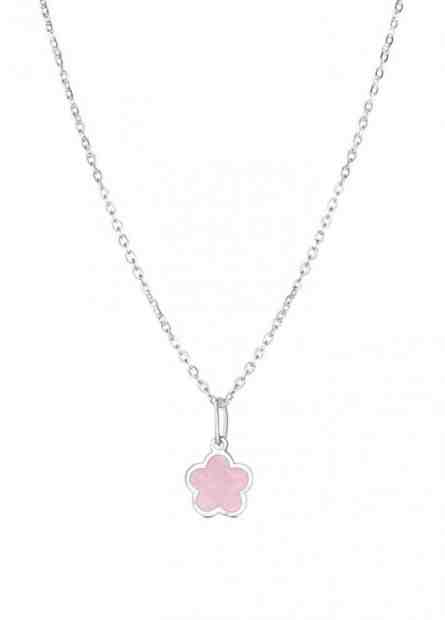 Praqia Něžný stříbrný náhrdelník Pastelkový květ KO6481_BR030_40_RH (řetízek, přívěsek) + 2 měsíce na vrácení zboží
