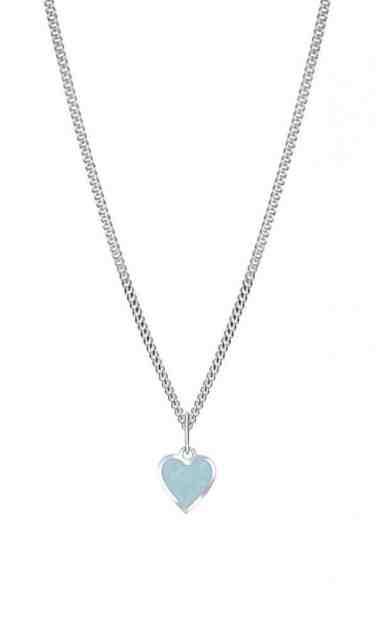 Praqia Romantický stříbrný náhrdelník Modré srdce KO6484_CU035_40_RH (řetízek, přívěsek) + 2 měsíce na vrácení zboží