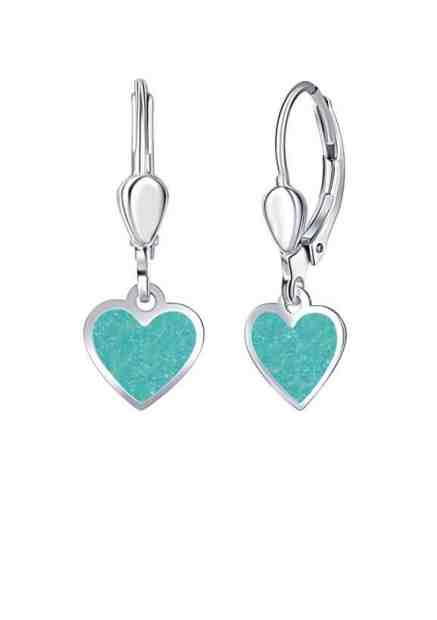 Praqia Dívčí stříbrné náušnice Tyrkysové srdce NA6487_RH + 2 měsíce na vrácení zboží