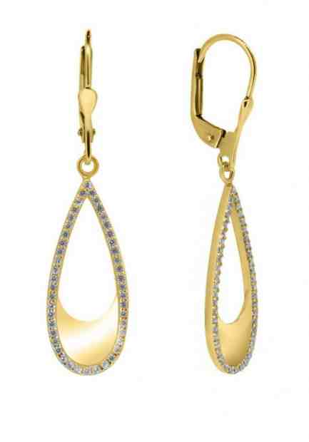 Brilio Silver Okouzlující pozlacené náušnice se zirkony SILVER021Y + 2 měsíce na vrácení zboží