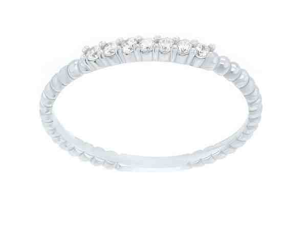 Brilio Něžný prsten z bílého zlata se zirkony SR045WAU 54 mm + 2 měsíce na vrácení zboží