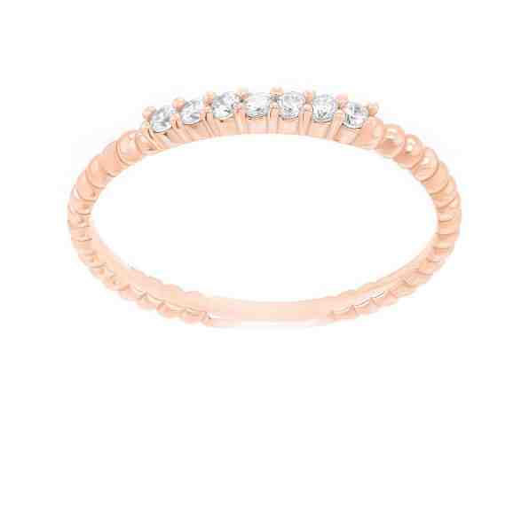 Brilio Něžný prsten z růžového zlata se zirkony SR045RAU 56 mm + 2 měsíce na vrácení zboží