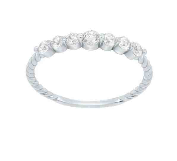 Brilio Jemný prsten z bílého zlata se zirkony GR162WAU 58 mm + 2 měsíce na vrácení zboží