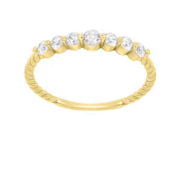 Brilio Jemný prsten ze žlutého zlata se zirkony GR162YAU 52 mm + 2 měsíce na vrácení zboží