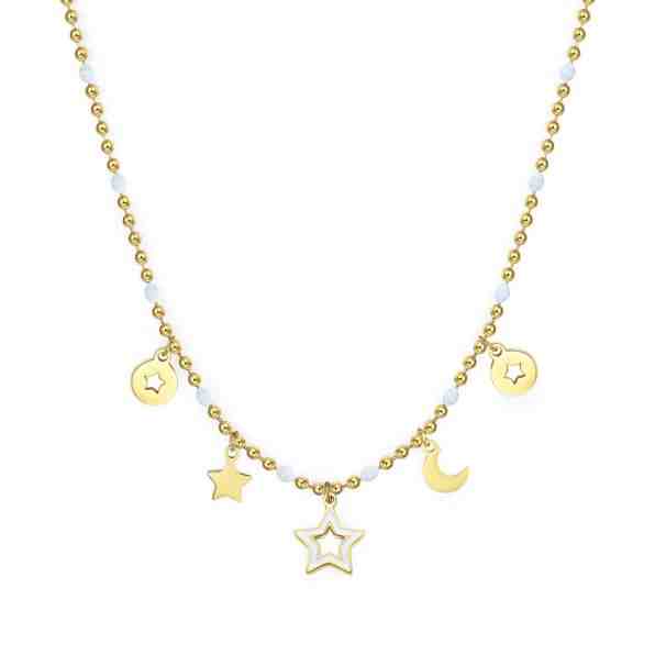 S`Agapõ Pozlacený ocelový náhrdelník s přívěsky Vibes SVB04 + 2 měsíce na vrácení zboží