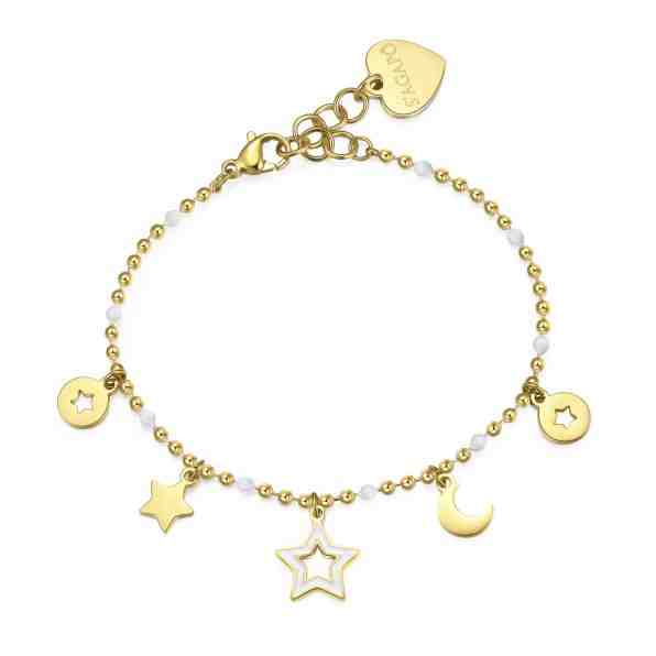 S`Agapõ Pozlacený ocelový náramek s přívěsky Vibes SVB12 + 2 měsíce na vrácení zboží