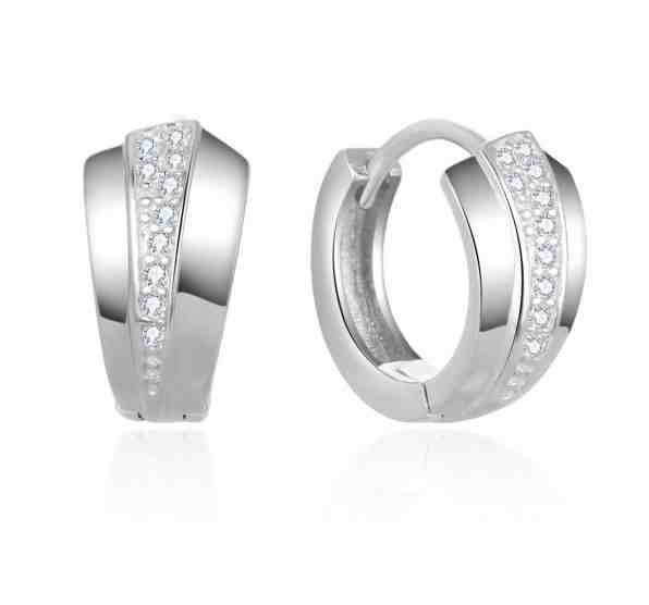 Beneto Stylové kruhové náušnice ze stříbra AGUC2673 + 2 měsíce na vrácení zboží