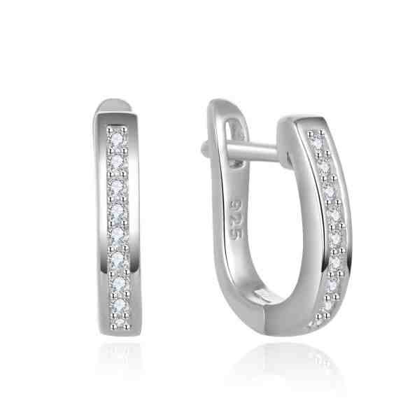 Beneto Elegantní kruhové náušnice ze stříbra AGUC2612 + 2 měsíce na vrácení zboží