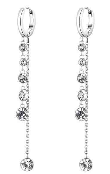 Brosway Třpytivé dlouhé náušnice s krystaly Symphonia BYM87 + 2 měsíce na vrácení zboží