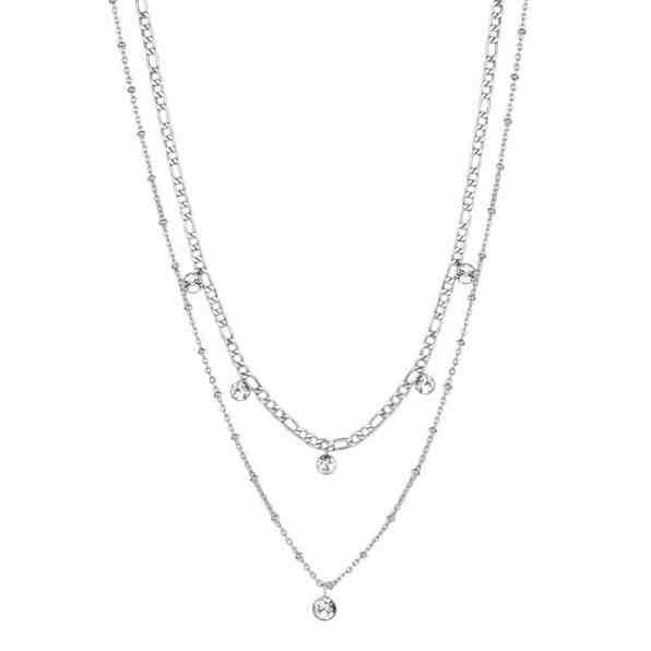 Brosway Ocelový dvojitý náhrdelník s krystaly Symphonia BYM81 + 2 měsíce na vrácení zboží