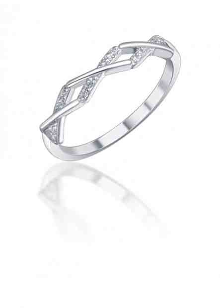 JVD Stříbrný proplétaný prsten se zirkony SVLR0355XI2BI 58 mm + 2 měsíce na vrácení zboží