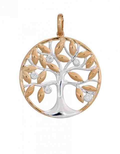 JVD Nadčasový bicolor přívěsek se zirkony Strom života SVLP0710XH2BK00 + 2 měsíce na vrácení zboží