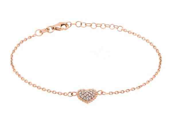 Brilio Silver Romantický bronzový náramek se srdíčkem BR11AR + 2 měsíce na vrácení zboží