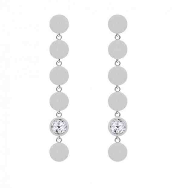 Preciosa Dlouhé ocelové náušnice Essential s kubickou zirkonií 7434 00 + 2 měsíce na vrácení zboží