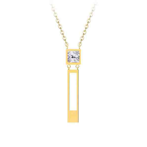 Preciosa Pozlacený ocelový náhrdelník Straight s čirým křišťálem Preciosa 7391Y00 + 2 měsíce na vrácení zboží