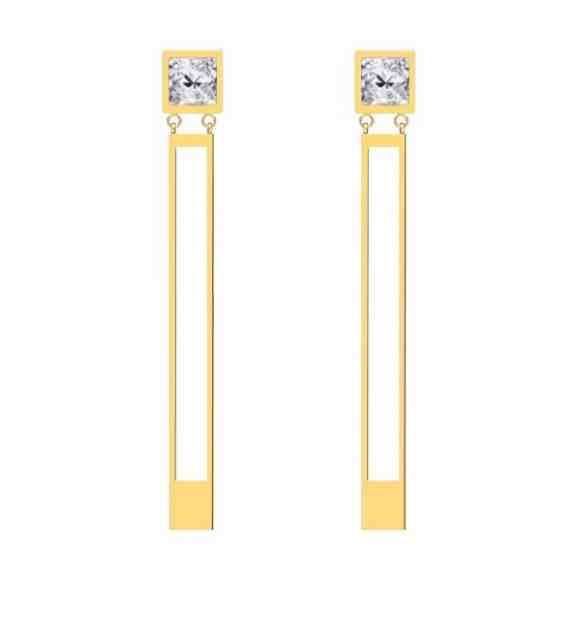 Preciosa Pozlacené ocelové náušnice Straight s čirým křišťálem Preciosa 7393Y00 + 2 měsíce na vrácení zboží