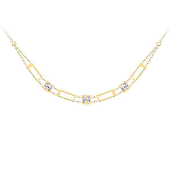 Preciosa Luxusní pozlacený náhrdelník Straight s čirým křišťálem Preciosa 7390Y00 + 2 měsíce na vrácení zboží