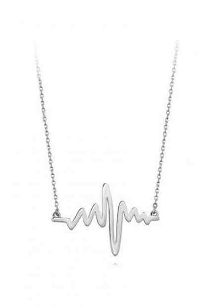 JVD Módní stříbrný náhrdelník EKG křivka SVLN0016SH20045 + 2 měsíce na vrácení zboží