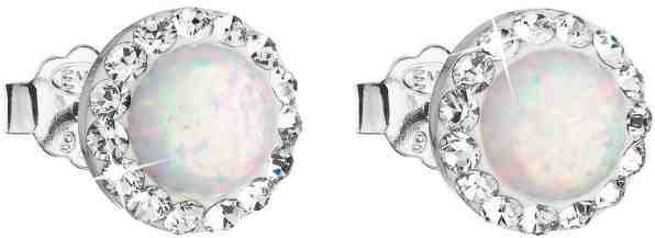 Evolution Group Stříbrné náušnice s krystaly Preciosa 31217.1 white + 2 měsíce na vrácení zboží