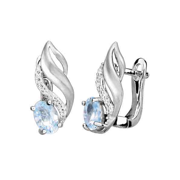 MOISS Třpytivé stříbrné náušnice s modrými topazy EG000080 + 2 měsíce na vrácení zboží