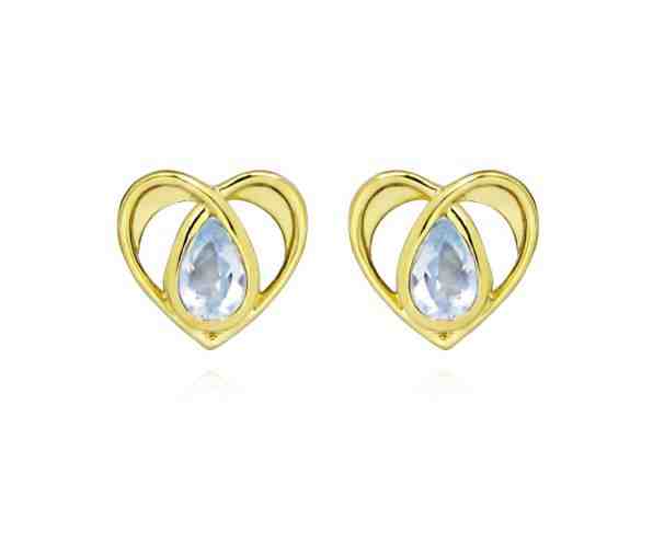 MOISS Půvabné pozlacené náušnice pecky s topazy EG000068 + 2 měsíce na vrácení zboží