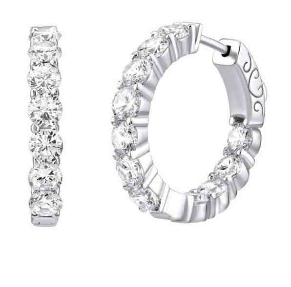 Silvego Luxusní kruhové náušnice se zirkony MW02722A + 2 měsíce na vrácení zboží