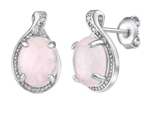 Silvego Stříbrné náušnice s přírodním růženínem JST14811RU + 2 měsíce na vrácení zboží