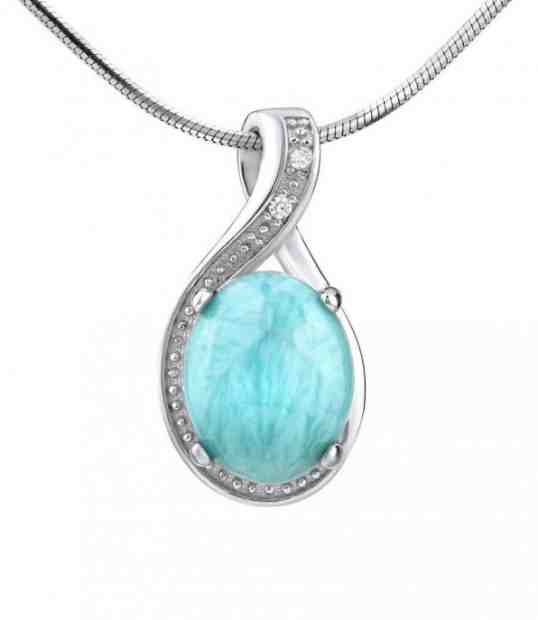 Silvego Stříbrný přívěsek s přírodním Larimarem JST14810LR + 2 měsíce na vrácení zboží