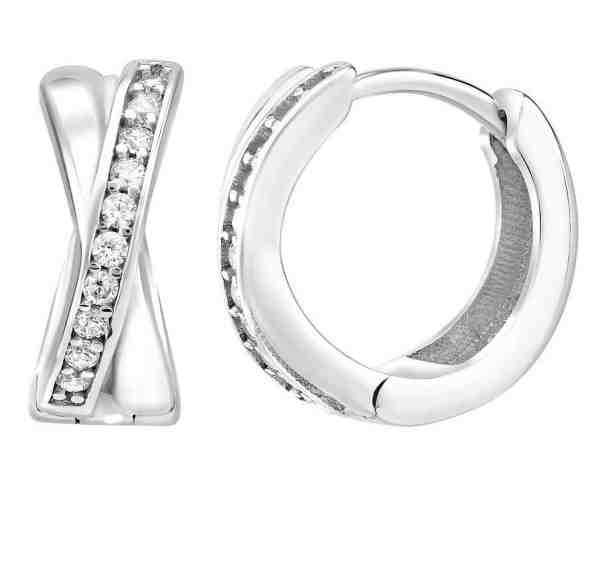 Silvego Jemné kruhové náušnice se zirkony Audrey QR440 + 2 měsíce na vrácení zboží