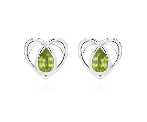 MOISS Romantické stříbrné náušnice pecky s olivínem EG000071 + 2 měsíce na vrácení zboží