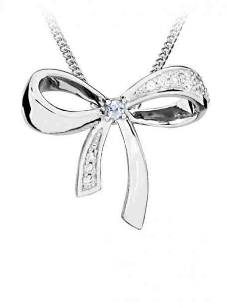 MOISS Okouzlující stříbrný přívěsek mašlička s topazem PG000096 + 2 měsíce na vrácení zboží