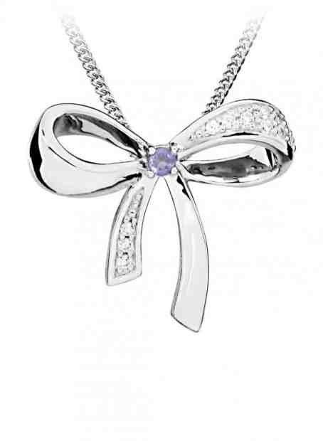 MOISS Okouzlující stříbrný přívěsek mašlička s ametystem PG000099 + 2 měsíce na vrácení zboží