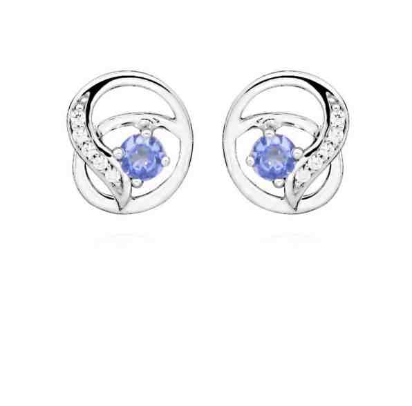 MOISS Půvabné stříbrné náušnice s tanzanitem EG000124 + 2 měsíce na vrácení zboží