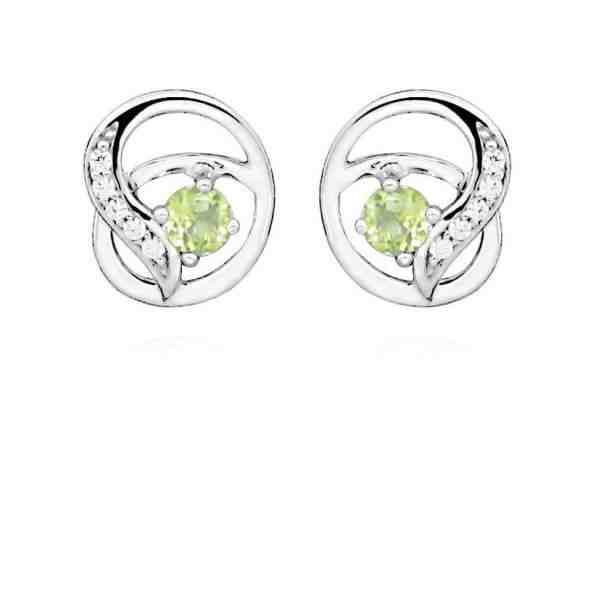 MOISS Půvabné stříbrné náušnice s olivínem EG000123 + 2 měsíce na vrácení zboží