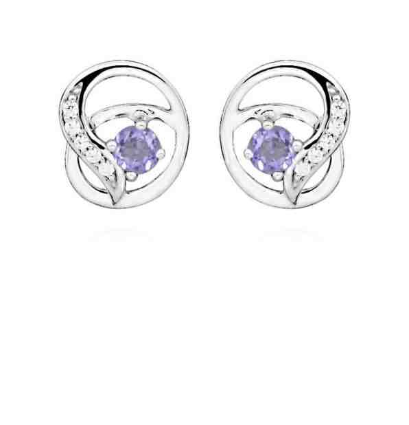 MOISS Půvabné stříbrné náušnice s ametystem EG000122 + 2 měsíce na vrácení zboží