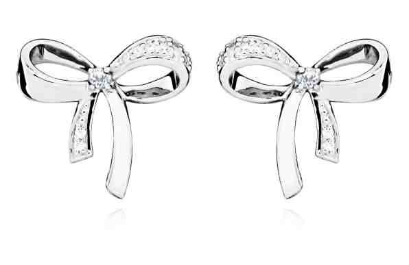 MOISS Hravé stříbrné náušnice s topazem mašličky EG000115 + 2 měsíce na vrácení zboží