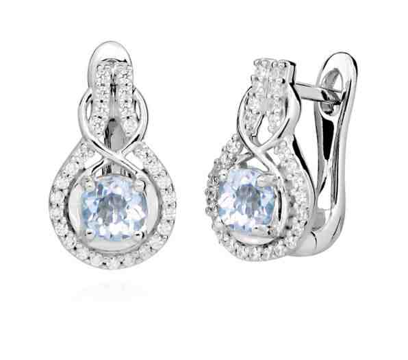 MOISS Třpytivé stříbrné náušnice s topazem EG000132 + 2 měsíce na vrácení zboží