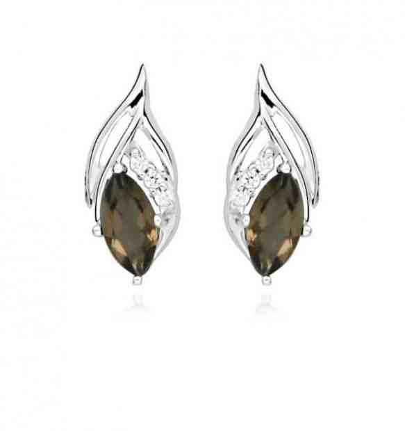 MOISS Něžné stříbrné náušnice se záhnědou EG000152 + 2 měsíce na vrácení zboží