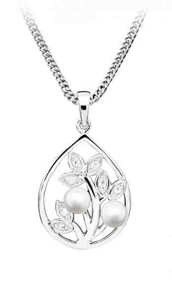 MOISS Luxusní stříbrný přívěsek s perlami a zirkony PP000119 + 2 měsíce na vrácení zboží