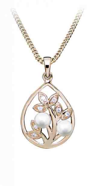 MOISS Luxusní bronzový přívěsek s perlami a zirkony PP000120 + 2 měsíce na vrácení zboží