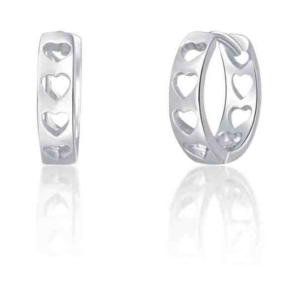 JVD Romantické kruhové náušnice se srdíčky SVLE0683XH20000 + 2 měsíce na vrácení zboží