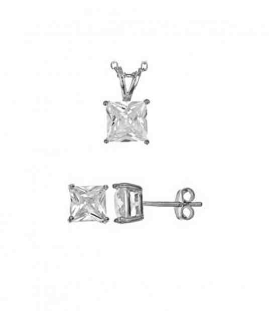 JVD Elegantní stříbrná souprava šperků se zirkony SVLS0028SH2BI00 (přívěsek, náušnice) + 2 měsíce na vrácení zboží