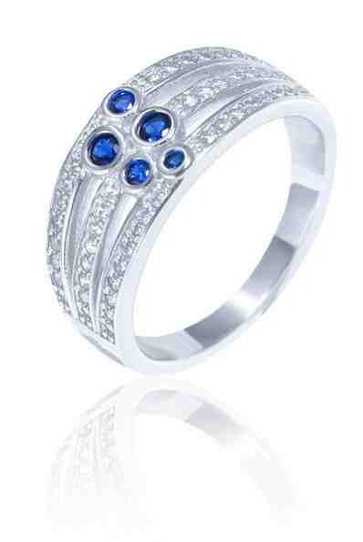JVD Luxusní stříbrný prsten s modrými zirkony SVLR0341XH2BM 60 mm + 2 měsíce na vrácení zboží