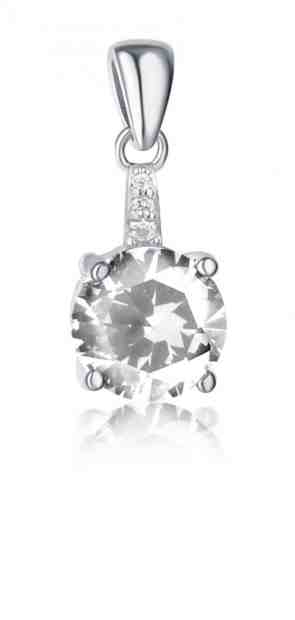 JVD Stříbrný přívěsek s čirými zirkony SVLP0707XF3BI08 + 2 měsíce na vrácení zboží