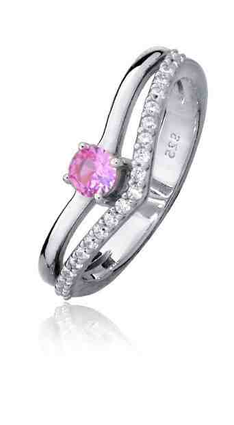 JVD Půvabný stříbrný prsten se zirkony SVLR0218SH8F2 51 mm + 2 měsíce na vrácení zboží